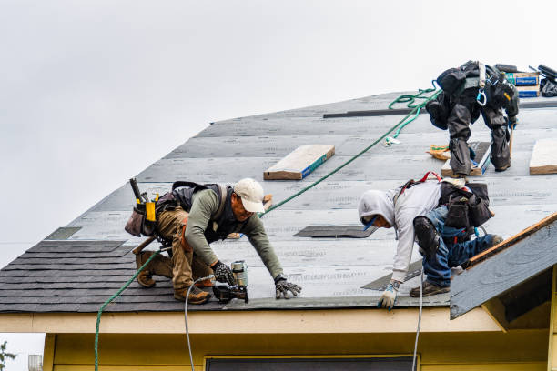 Professional Gutter Installation technician working in Albany, OR